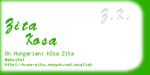 zita kosa business card